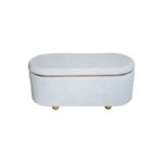 Tara Inart trunk stool set of 2 velvet in dark gray and charcoal shade - Image 4