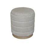 Pance Inart stool set of 2 boucle fabric in beige and white shade - Image 3
