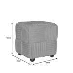 Cuirl Inart bouclé fabric stool in white shade 45x45x45cm - Слика 4