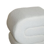Escargot stool Inart bouclé fabric in white shade 48x42x44cm - Image 2