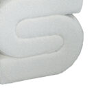 Escargot stool Inart bouclé fabric in white shade 48x42x44cm - Image 3
