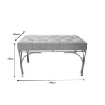 Reigner Inart stool set of 2 velvet in beige shade - Image 5