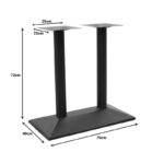 Tabolosa metal table base in black shade 70x40x72cm - Слика 4