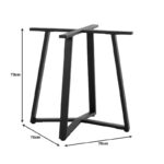 Mulbe metal table base in black shade 70x70x73cm - Image 2