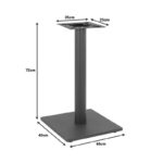 Batan metal table base in black shade 40x40x72cm - Слика 2
