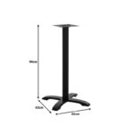 Steko metal table base in black shade 48x48x94cm - Image 2