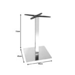 Galax aluminum table base in silver shade 45x45x72cm - Image 2