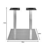 Cosmonash aluminum table base in silver shade 70x40x72cm - Слика 2