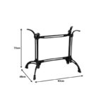 Basa metal table base in black shade 82x50x71cm - Слика 2