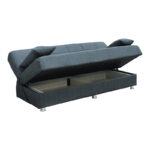 Romina 3-seater sofa-bed with storage space anthracite fabric 180x83x79cm - Слика 4
