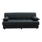 Romina 3-seater sofa-bed with storage space fabric in black shade 180x83x79cm - Слика 2