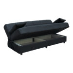 Romina 3-seater sofa-bed with storage space fabric in black shade 180x83x79cm - Слика 4