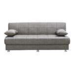 Romina 3-seater sofa-bed with storage space light beige fabric 180x83x79cm - Слика 2