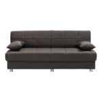 Romina 3-seater sofa-bed with storage brown fabric 180x83x79cm - Слика 2