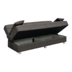 Romina 3-seater sofa-bed with storage brown fabric 180x83x79cm - Слика 4