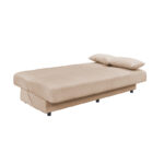 Romina 3-seater sofa-bed with storage space fabric in cream shade 180x83x79cm - Image 3