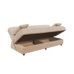 Romina 3-seater sofa-bed with storage space fabric in cream shade 180x83x79cm - Image 4