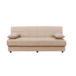 Romina 3-seater sofa-bed with storage space fabric in cream shade 180x83x79cm - Image 5