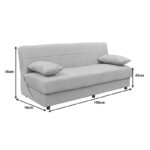 Romina 3-seater sofa-bed with storage space fabric in cream shade 180x83x79cm - Image 6