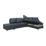 Corner sofa-bed left corner with storage space Lasy anthracite fabric 290x217x89cm - Image 3