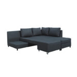 Corner sofa-bed left corner with storage space Lasy anthracite fabric 290x217x89cm - Image 4