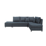 Corner sofa-bed left corner with storage space Lasy anthracite fabric 290x217x89cm - Image 5