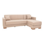 Corner reversible sofa-bed with storage space Someil fabric in beige shade 230x156x80cm