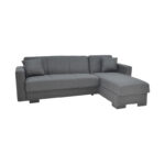 Corner reversible sofa-bed with storage space Someil fabric in anthracite shade 230x156x80cm