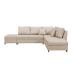 Corner sofa-bed right corner with storage space Lasy fabric in beige shade 290x217x89cm - Image 4