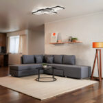 Corner sofa-bed right corner with storage space Lasy anthracite fabric 290x217x89cm - Image 2