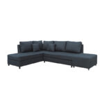 Corner sofa-bed right corner with storage space Lasy anthracite fabric 290x217x89cm