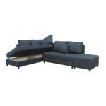 Corner sofa-bed right corner with storage space Lasy anthracite fabric 290x217x89cm - Image 4