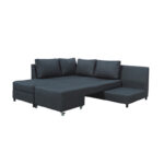 Corner sofa-bed right corner with storage space Lasy anthracite fabric 290x217x89cm - Image 5