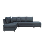 Corner sofa-bed right corner with storage space Lasy anthracite fabric 290x217x89cm - Image 6