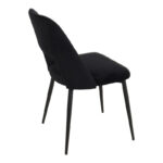 Murde chair black velvet fabric and black metal legs 48.5x61x89cm - Image 2