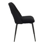 Murde chair black velvet fabric and black metal legs 48.5x61x89cm - Image 3