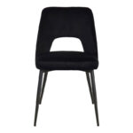 Murde chair black velvet fabric and black metal legs 48.5x61x89cm - Image 4