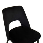 Murde chair black velvet fabric and black metal legs 48.5x61x89cm - Image 5
