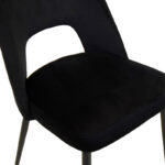 Murde chair black velvet fabric and black metal legs 48.5x61x89cm - Image 6