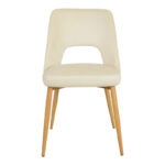 Murde chair beige velvet and metal legs in a natural shade 48.5x61x89cm - Слика 4