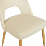 Murde chair beige velvet and metal legs in a natural shade 48.5x61x89cm - Слика 6