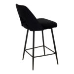 Bar stool Murde black velvet and black metal legs 47x52x96cm - Image 3