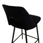 Bar stool Murde black velvet and black metal legs 47x52x96cm - Image 6