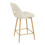 Bar stool Murde beige velvet and metal legs in a natural shade 47x52x96cm - Слика 3