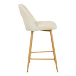 Bar stool Murde beige velvet and metal legs in a natural shade 47x52x96cm - Слика 4