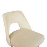 Bar stool Murde beige velvet and metal legs in a natural shade 47x52x96cm - Слика 6