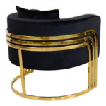 Roblu armchair gold metal and velvet in black shade 72x77.4x70cm - Слика 2