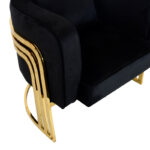 Roblu armchair gold metal and velvet in black shade 72x77.4x70cm - Слика 6