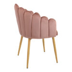 Briella armchair pink velvet fabric and metal legs in a natural shade 60x56x84cm - Слика 3