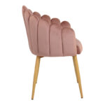 Briella armchair pink velvet fabric and metal legs in a natural shade 60x56x84cm - Слика 4